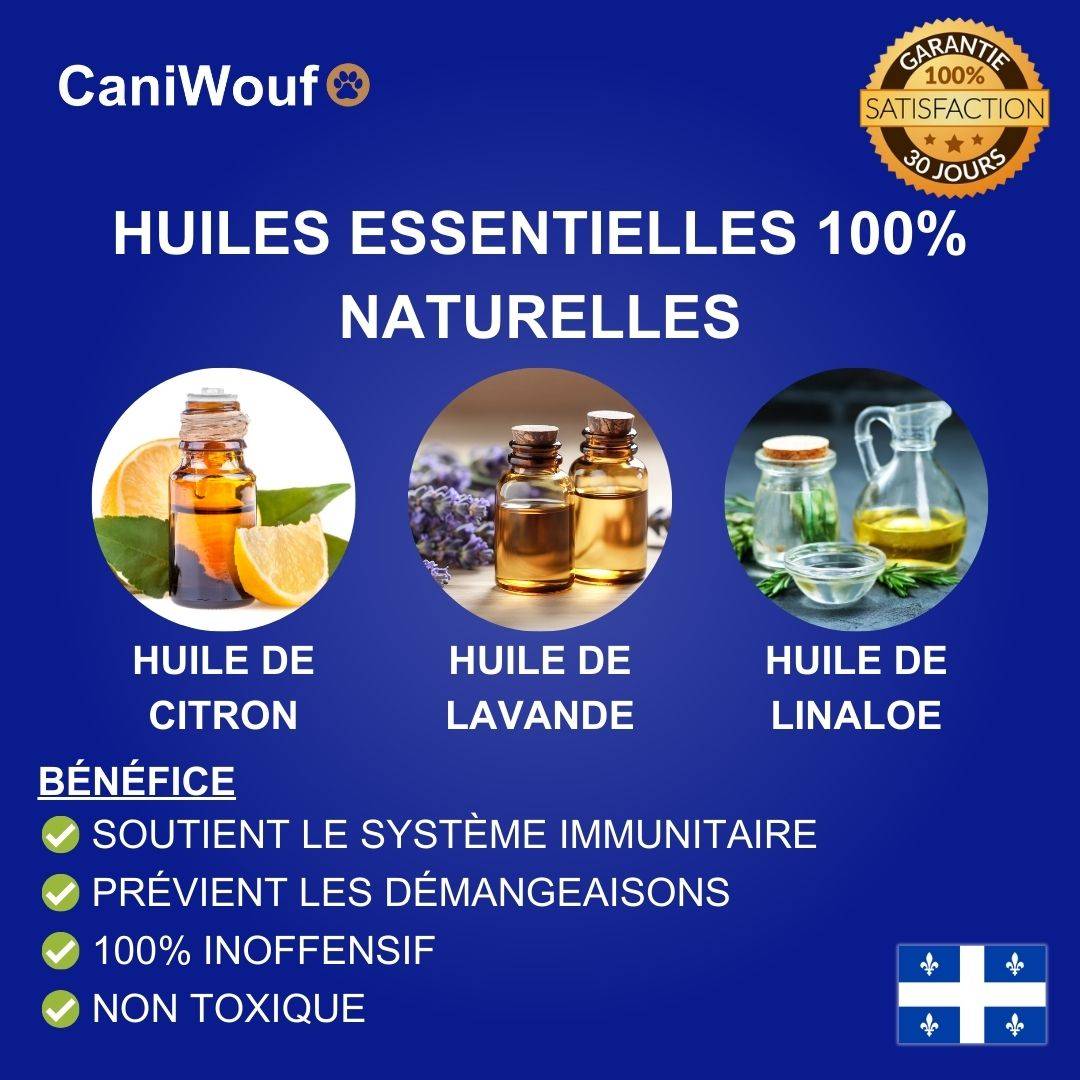 COLLIER ANTI-PUCES ET ANTI-TIQUES 100% NATUREL - CANIWOUF™