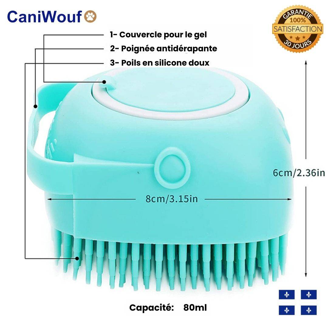 La Brosse de Bain Pour Chien Massante Caniwouf