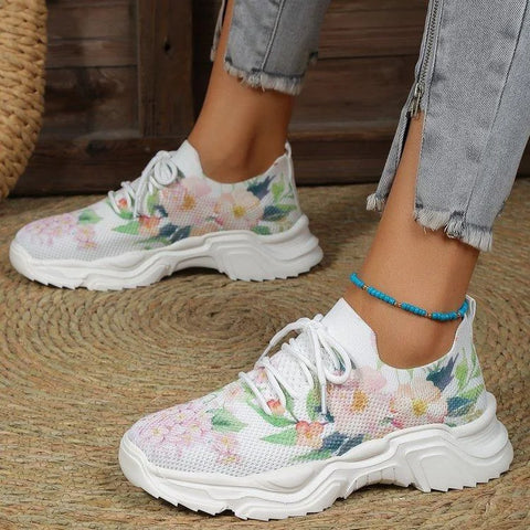 Baskets orthopÃ©diques respirantes Ã  lacets Ã  imprimÃ© floral CEEZZY