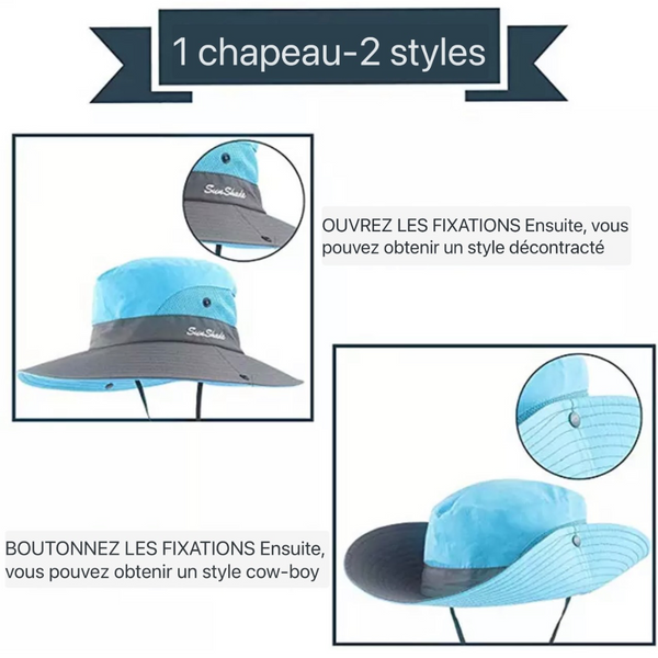 SUNSHADE - Chapeau de soleil pliable avec protection UV