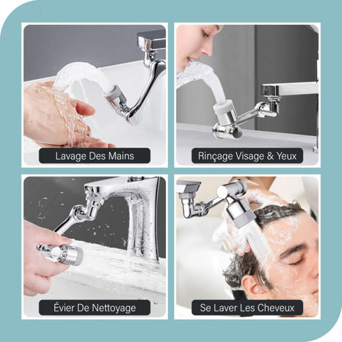 Extension de robinet universelle avec filtre anti-Ã©claboussures