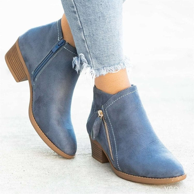 Zeline - Bottes en daim Ã  la mode pour l'automne