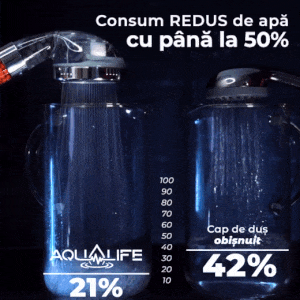 Capul de duÈ™ AQUALIFE Impulse - cu Filtru de minerale active, Ioni negativi È™i Trei funcÈ›ii terapeutice
