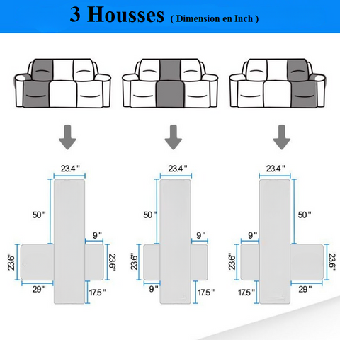 Housse de fauteuil inclinable antidÃ©rapante