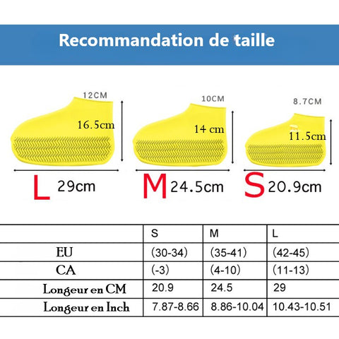 Sur-chaussures unisexes en silicone impermÃ©ables