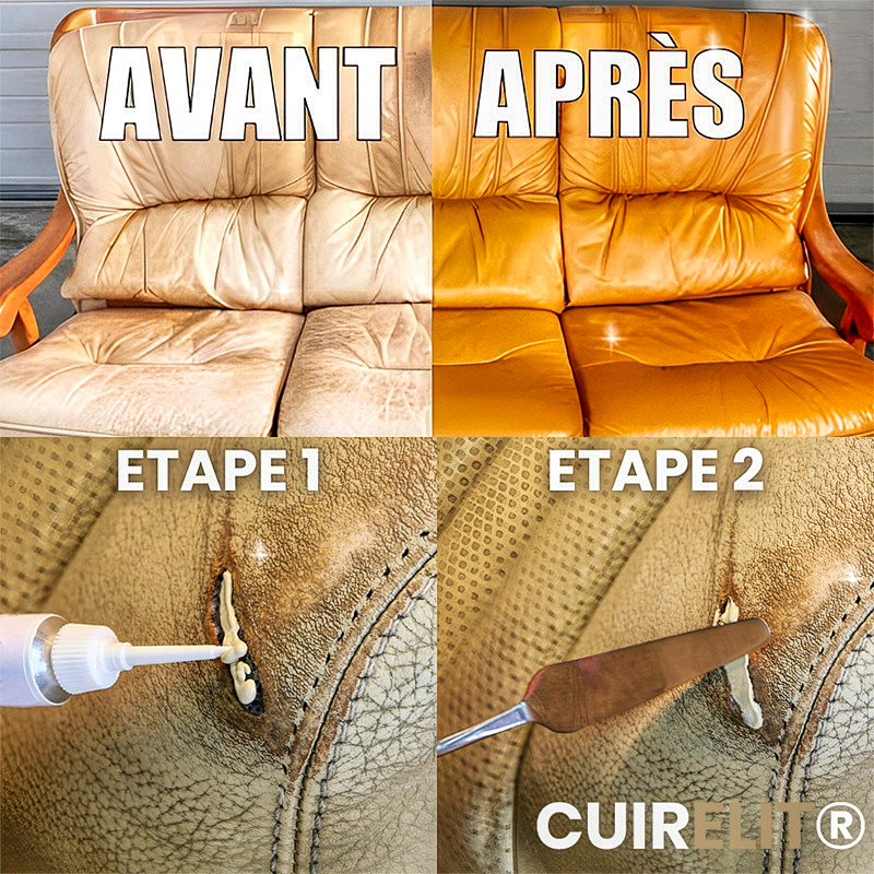 CUIRELIT: Restaurez Votre Cuir en 10 Minutes - Gel de Réparation Rapide et Efficace - Garantie d'Économies